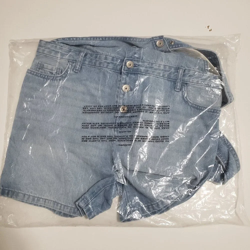 New The Children's Place Girls Button Front Denim Shortalls - Lily Wash - Size 1